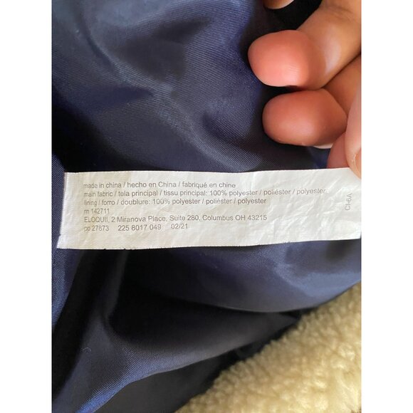 Eloquii Elements Womens Plus Size Colorblock Sherpa Jacket 22/24‎ Navy Tan White - Picture 5 of 7